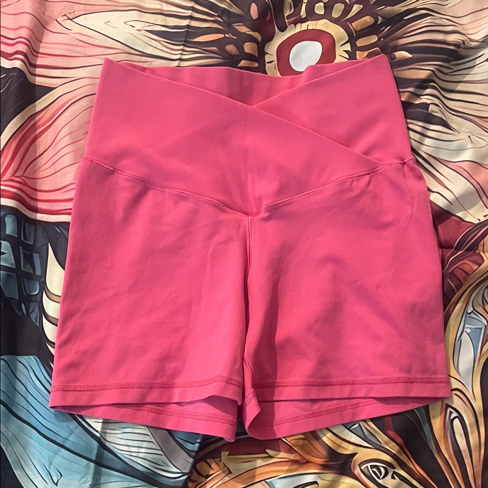Aerie offline, high Waist Pink Women’s Stretch Shorts with V-Waistband